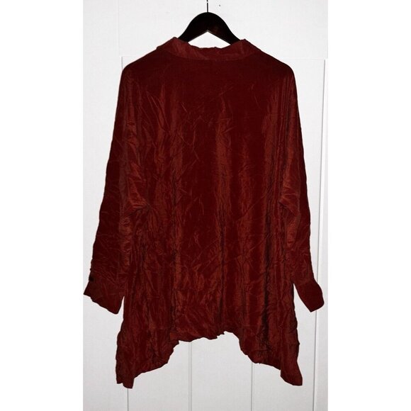 Eileen Fisher Silk Button Blouse Women L Quiet Luxury Scandi‎ Chic Elegant - Picture 2 of 7